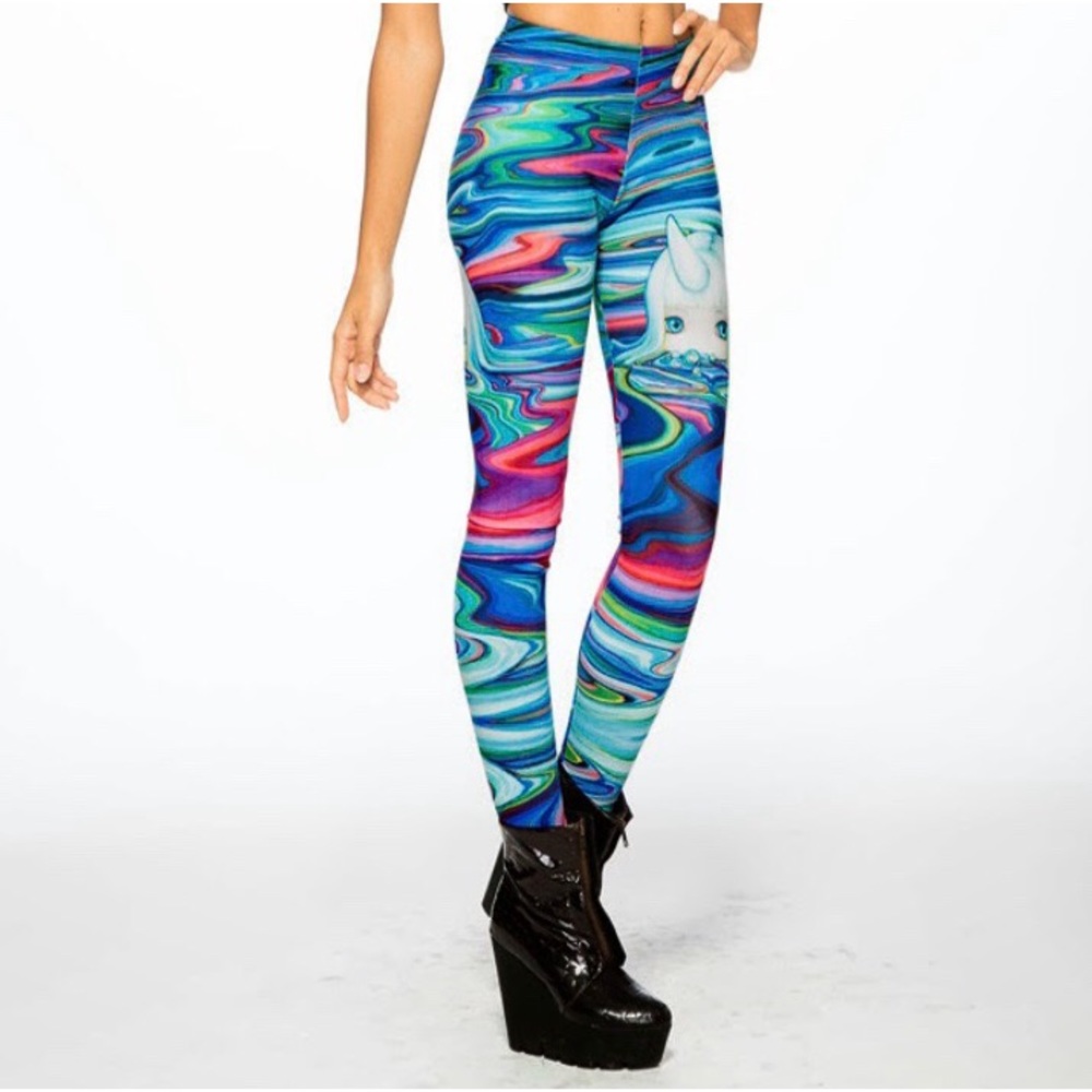 Gold bubble Camilla D’Errico leggings, size medium made in USA